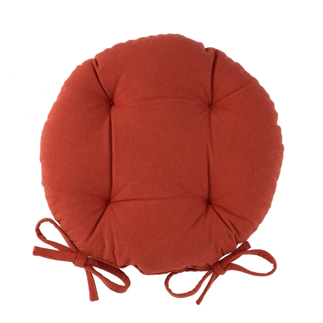 Red 40cm Round Cotton Garden Chair Seat Cushion