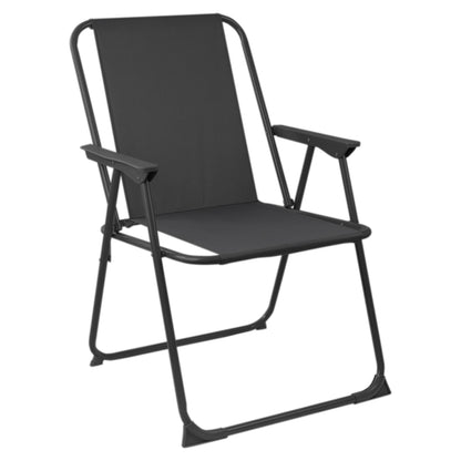 Black Folding Metal Beach Chairs - Pack of 2