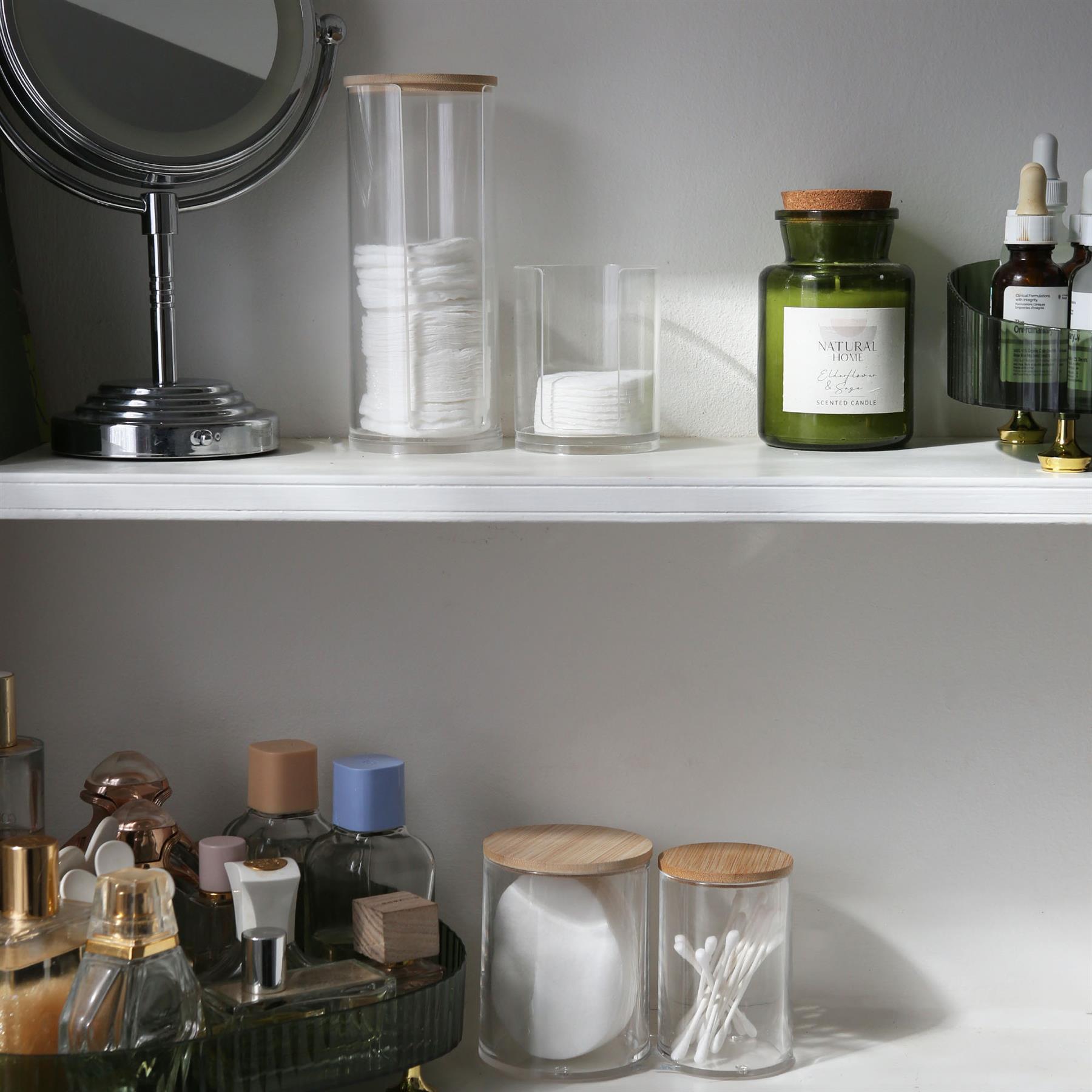 Stacking Bathroom Canister with Bamboo Lid