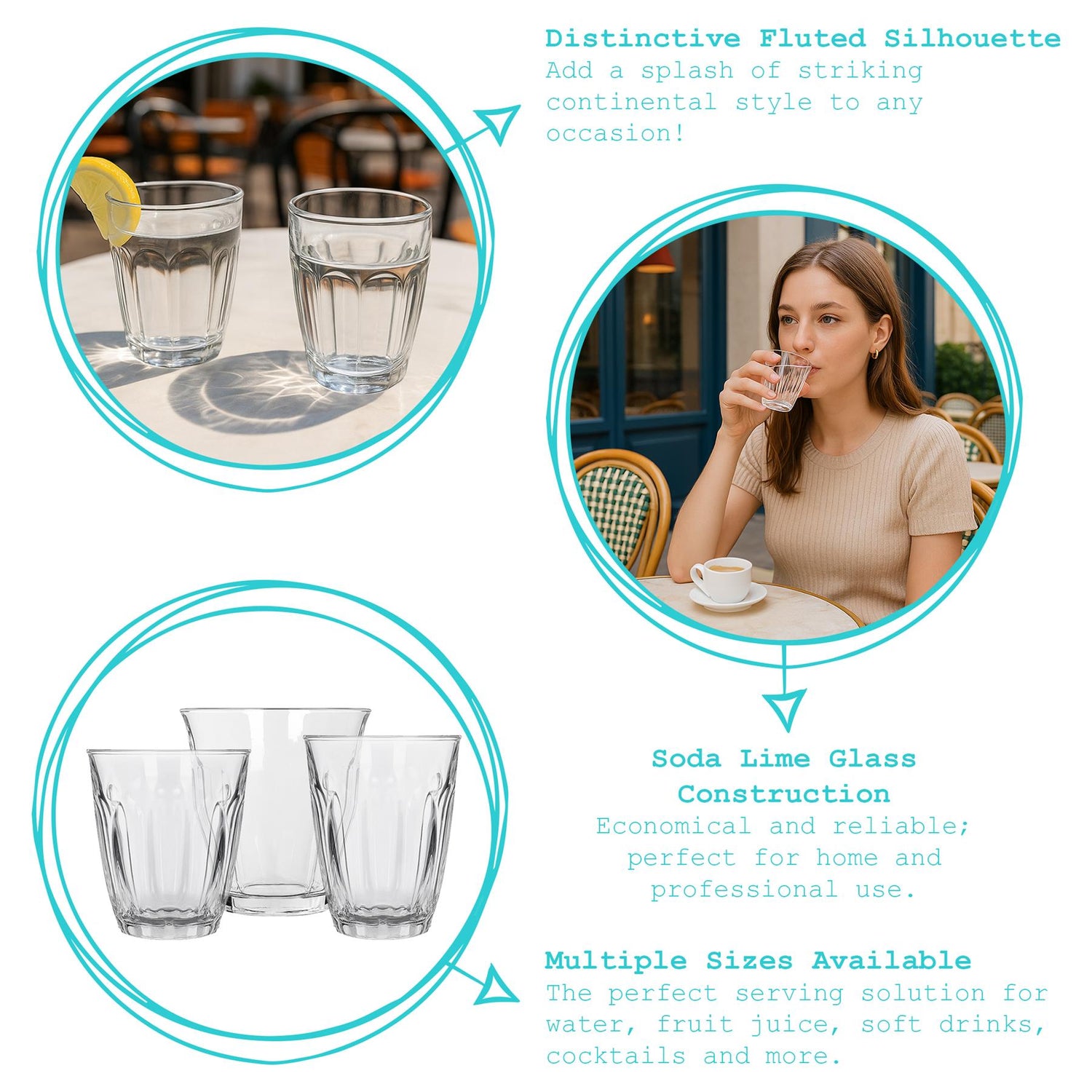 125ml Fluted Juice Glasses - Pack of 6