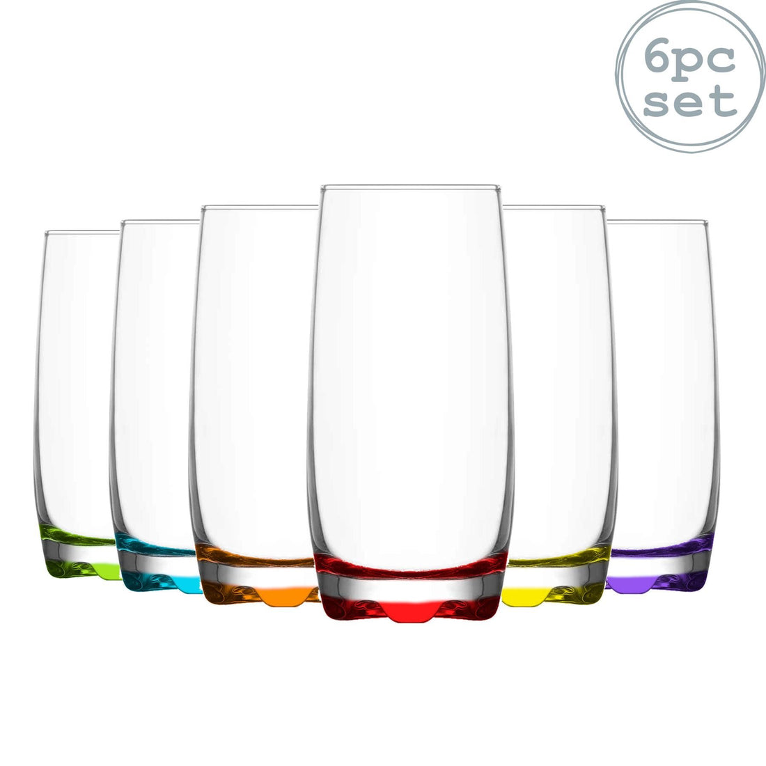 390ml Adora Highball Glasses - Multicoloured - Pack of 6