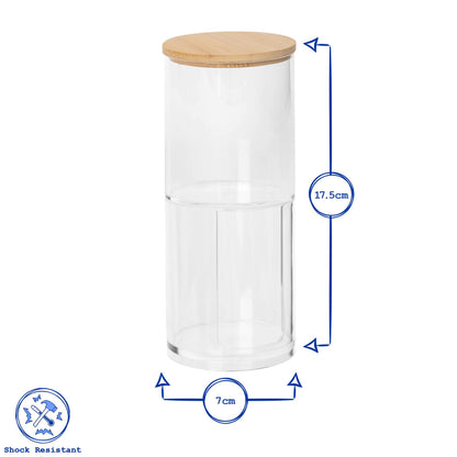 Stacking Bathroom Canister with Bamboo Lid