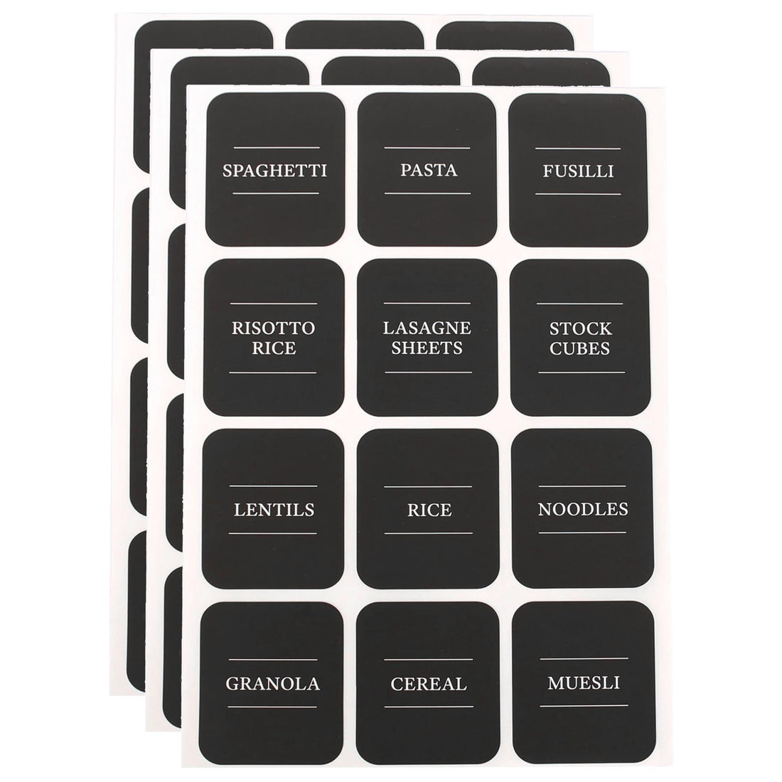 Black Storage Jar Labels - Pack of 36