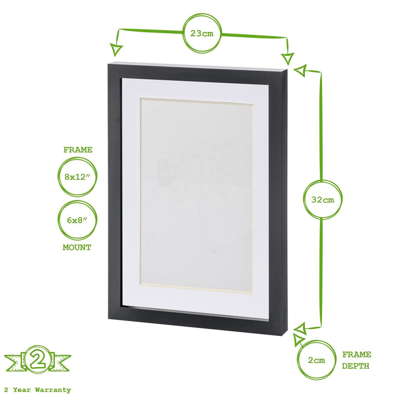 White A4 (8" x 12") Photo Frame with A5 Mount - By Nicola Spring