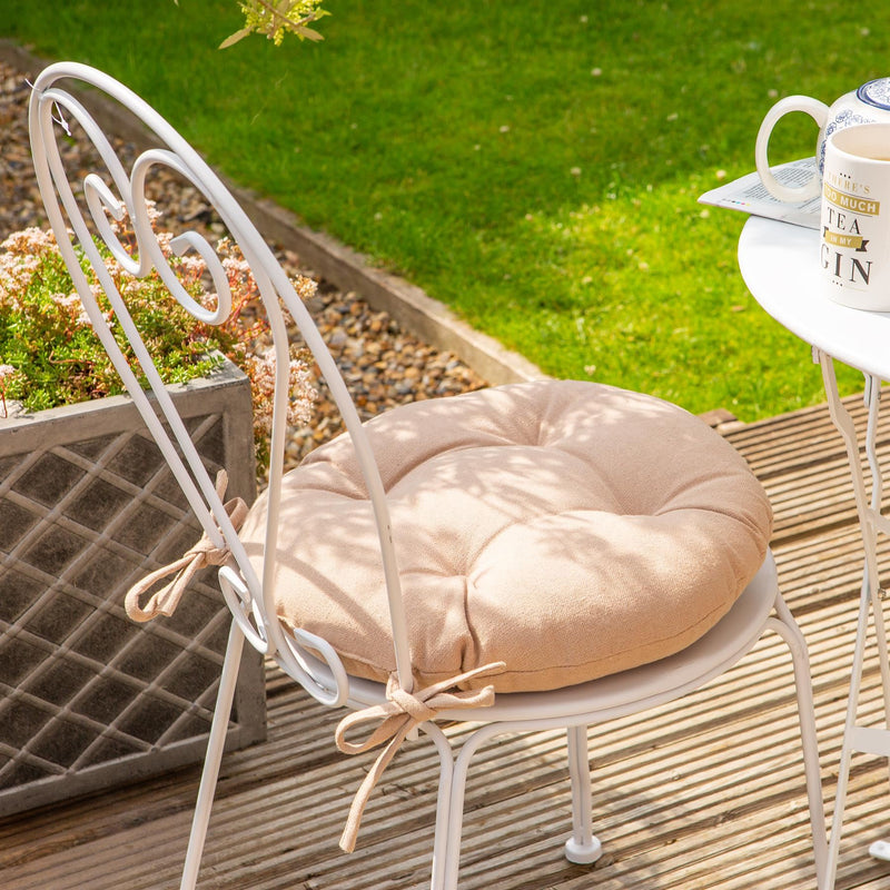 40cm Round Cotton Garden Seat Pad - By Harbour Housewares