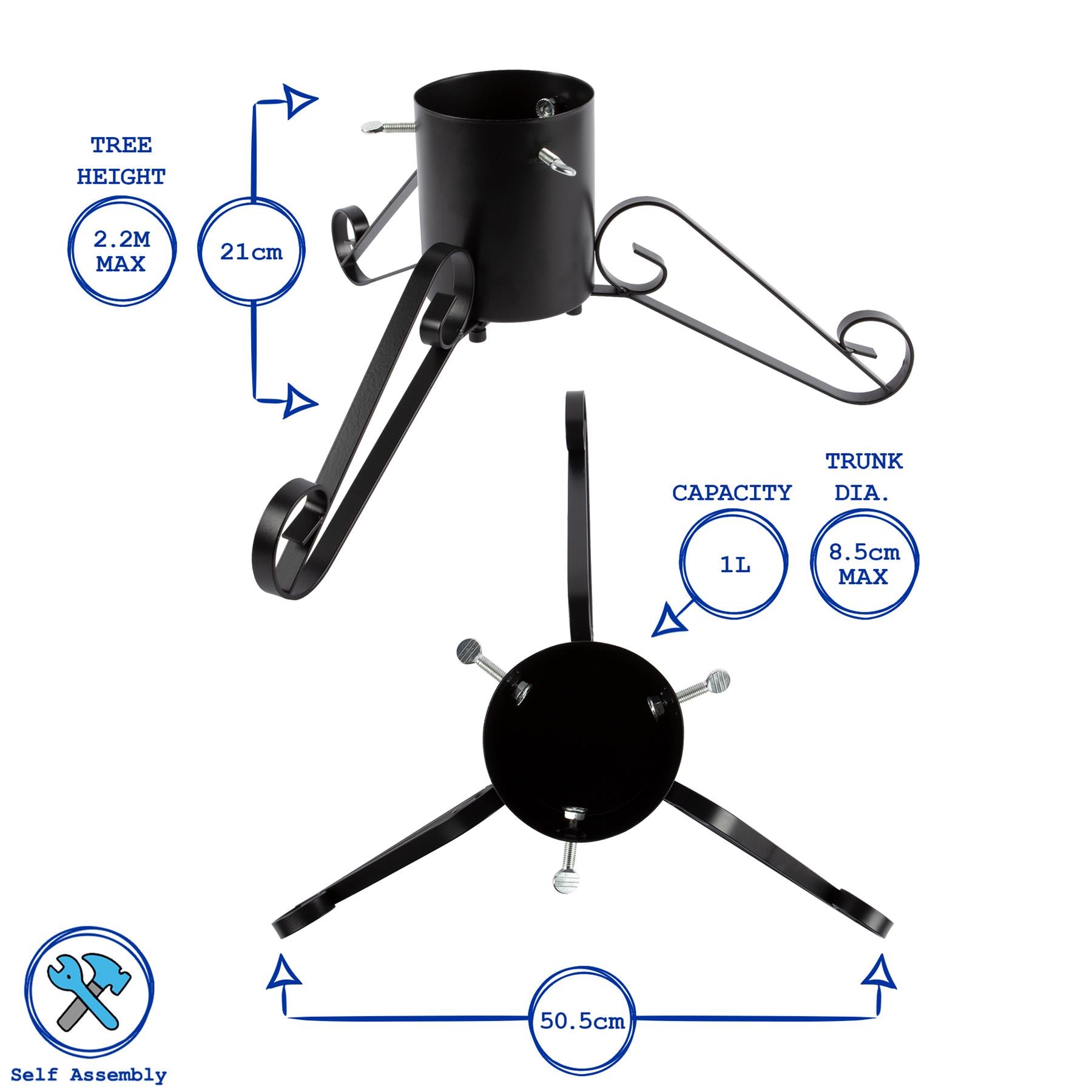 Scroll Real Christmas Tree Stand - 3in