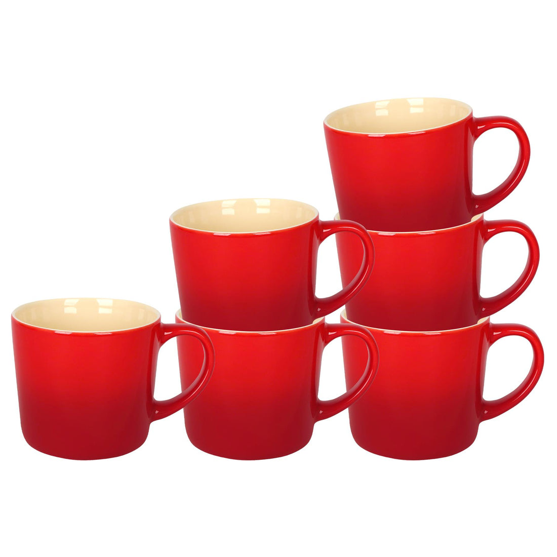 330ml Red Ombre New Bone China Mugs - Pack of 6
