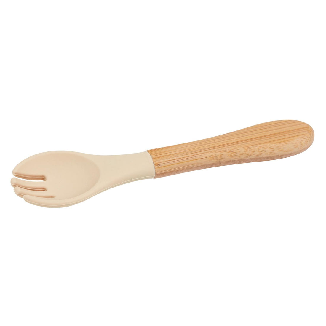 Bamboo Baby Weaning Fork with Beige Silicone Tip