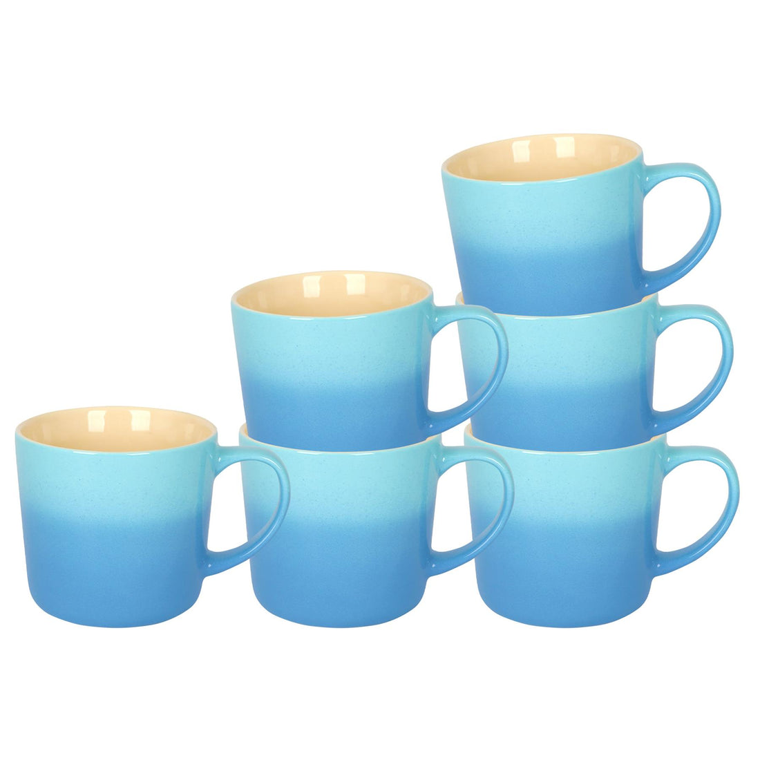 330ml Blue Ombre New Bone China Mugs - Pack of 6