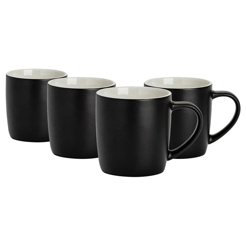 350ml Matt Coloured Coffee Mugs - Pack of 4 - By Argon Tableware