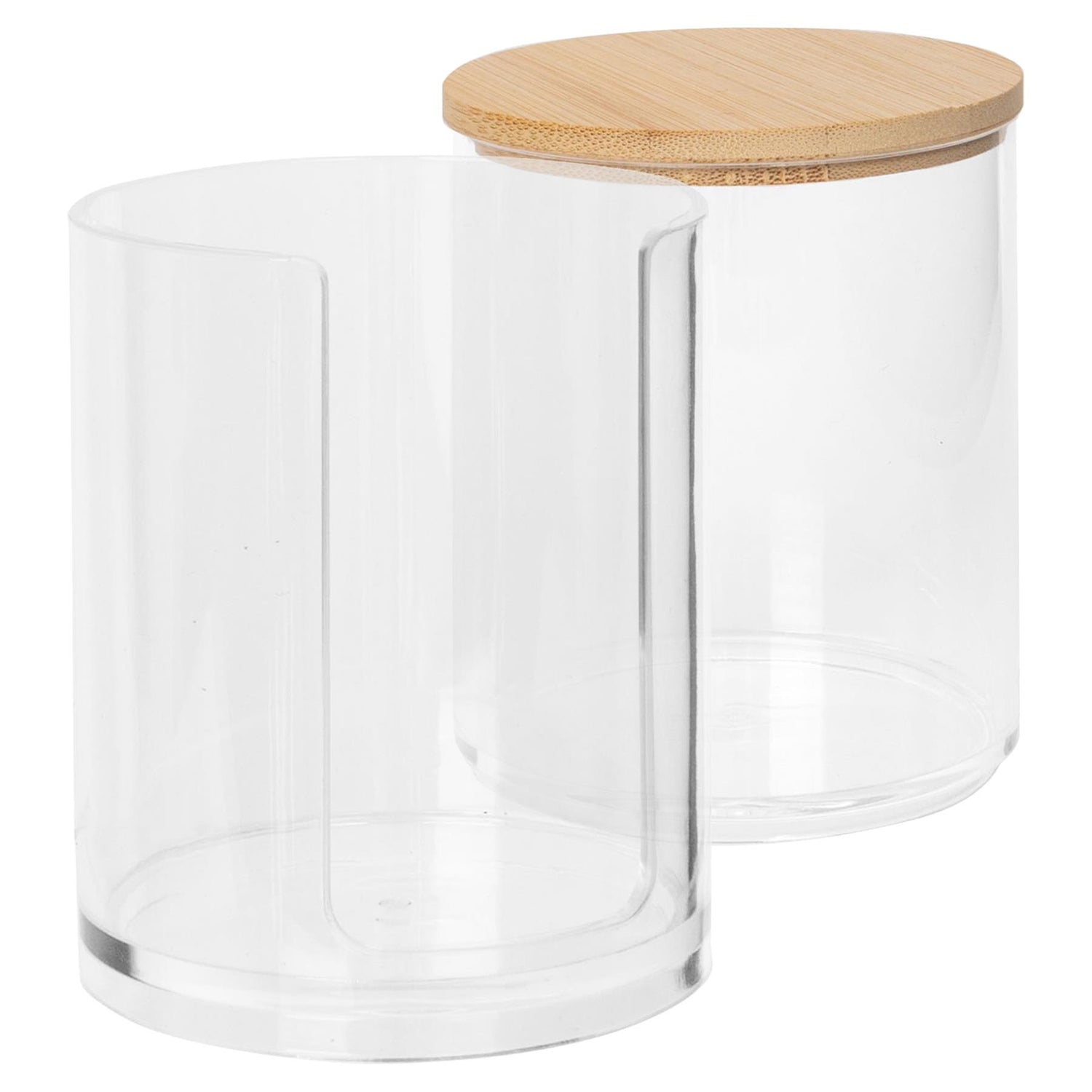 Stacking Bathroom Canister with Bamboo Lid