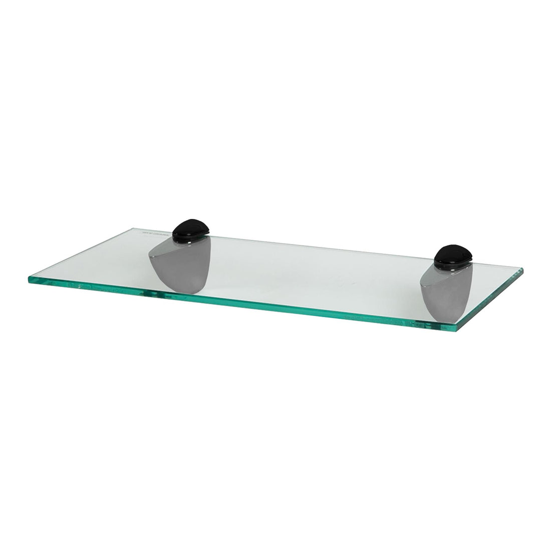 40cm Floating Glass Bathroom Shelf with Black Brackets