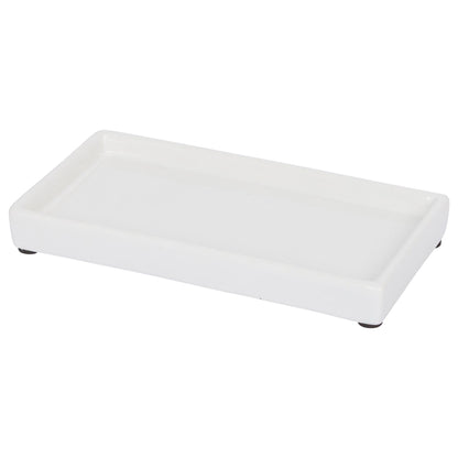 Ceramic Soap Dispenser Tray - 17cm - White - By Harbour Housewares