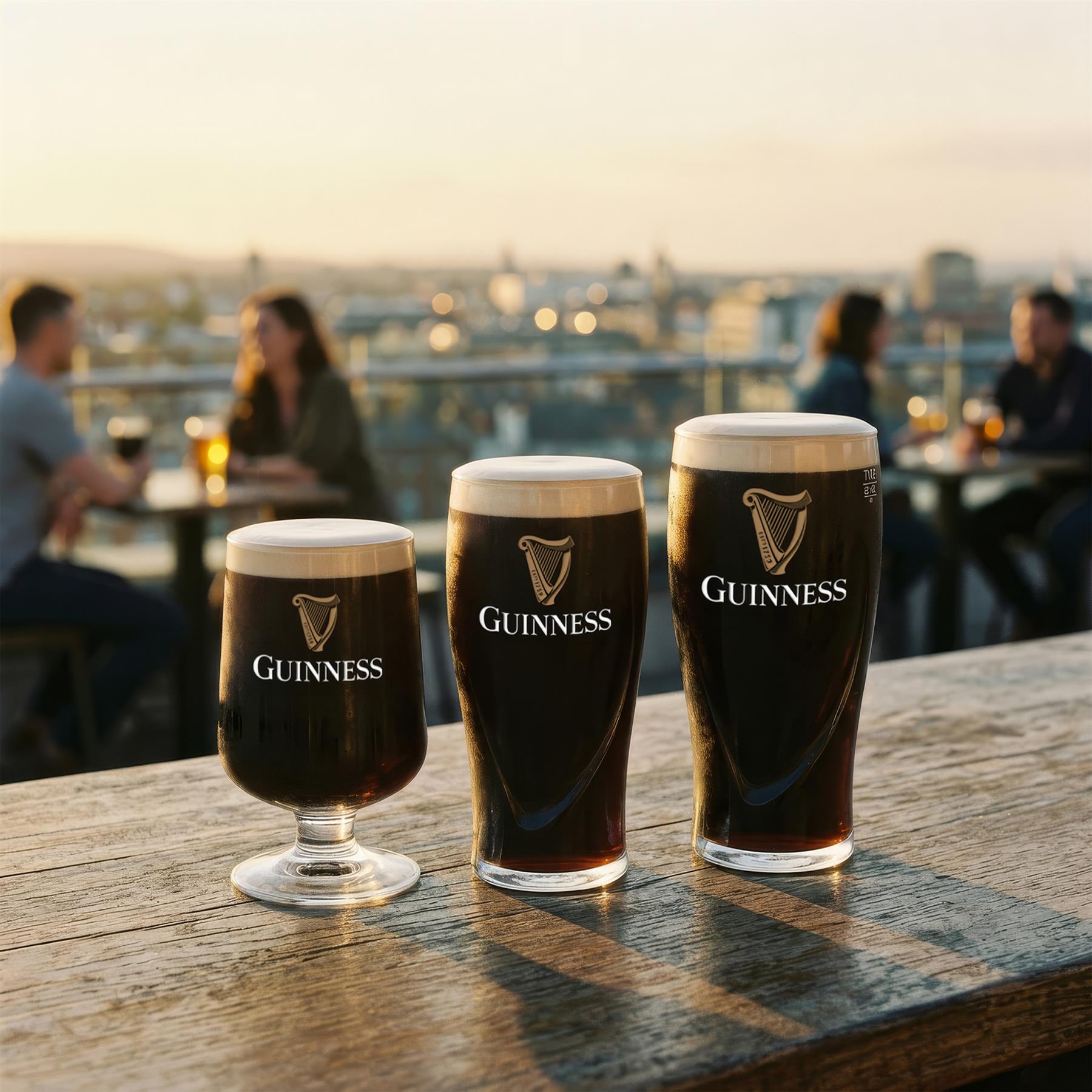 Guinness 2 Piece Embossed Glass Goblet Set