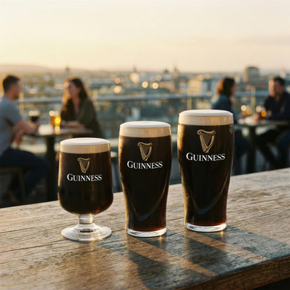 Guinness 2 Piece Embossed Glass Goblet Set