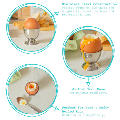 5cm Stainless Steel Egg Cups - Pack of 6