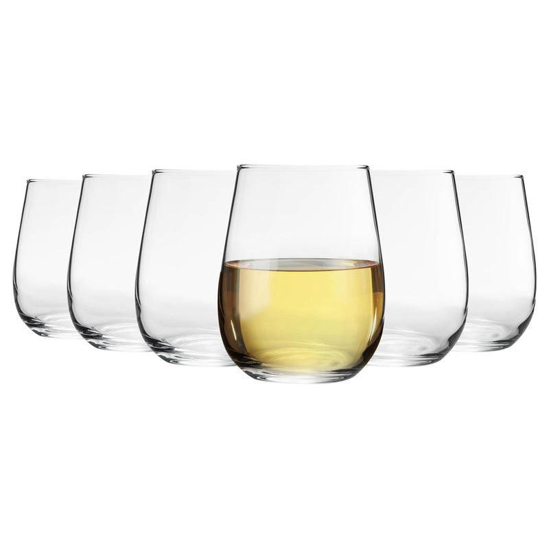 360ml Corto Stemless White Wine Glasses - Pack of 6 - By Argon Tableware