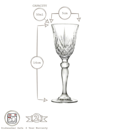 50ml Melodia Liqueur Glasses - Pack of Six