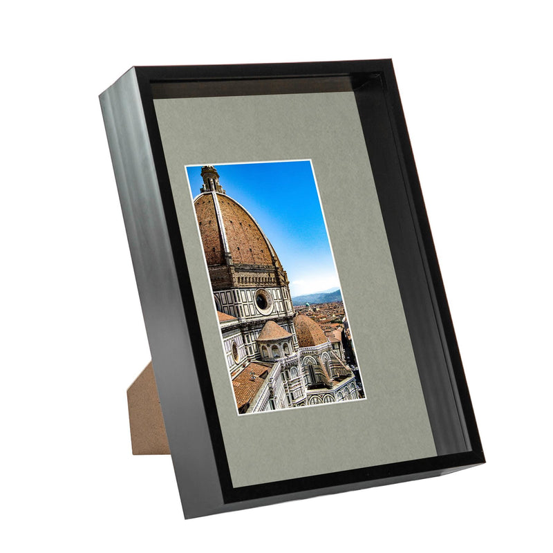 Black A4 (8" x 12") 3D Deep Box Frame with A5 Mount - By Nicola Spring