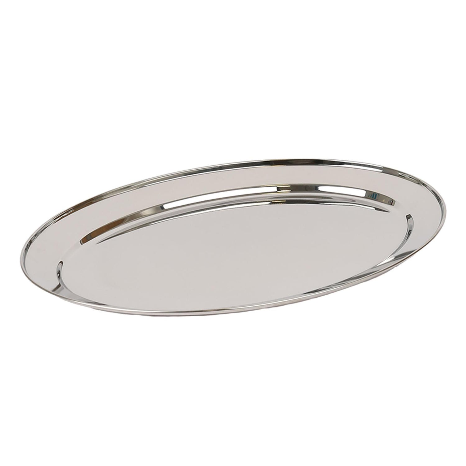 50cm x 35cm Oval Stainless Steel Serving Platter - By Argon Tableware