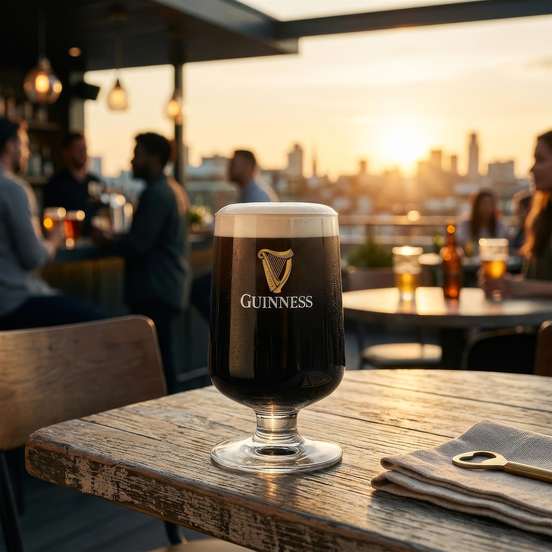 Guinness 2 Piece Embossed Glass Goblet Set