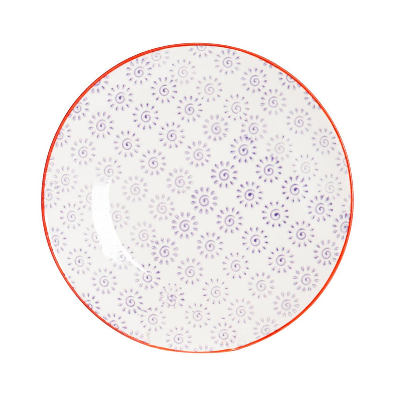 18cm Hand Printed China Side Plate - By Nicola Spring