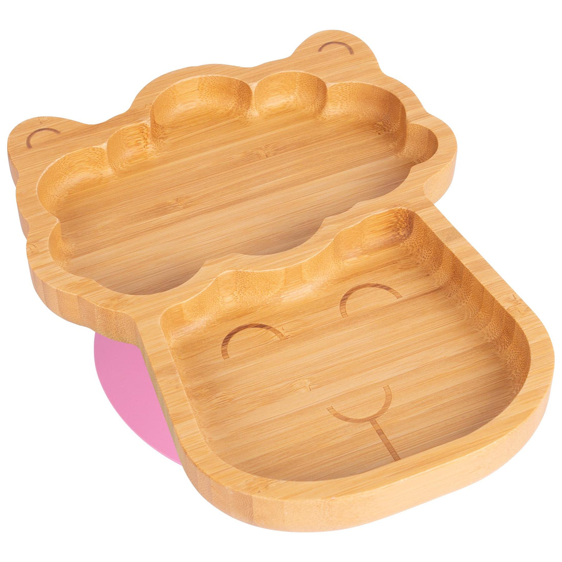 Bamboo Llama Baby Feeding Plate with Pink Suction Cup