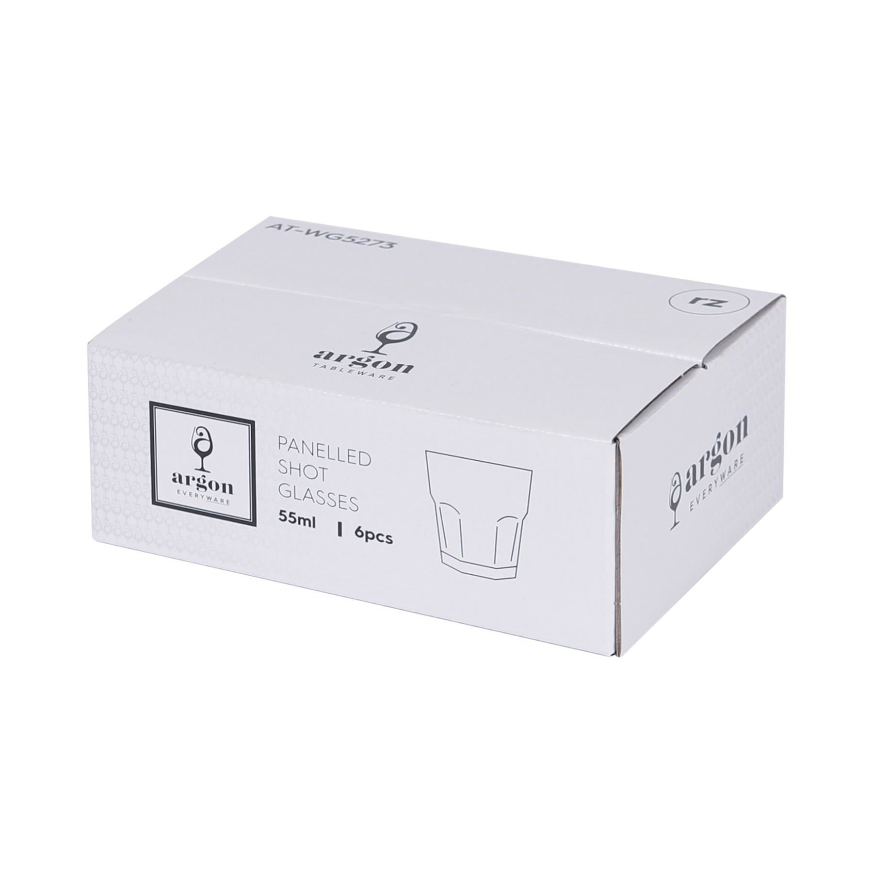55ml Panelled Shot Glasses - Pack of 6