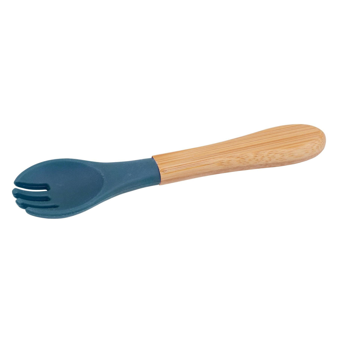 Bamboo Baby Weaning Fork with Navy Blue Silicone Tip