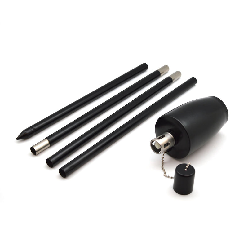 1.46m Barrel Metal Garden Fire Torches - Pack of 6 - By Harbour Housewares