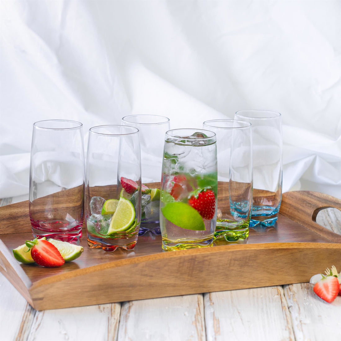 390ml Adora Highball Glasses - Multicoloured - Pack of 6