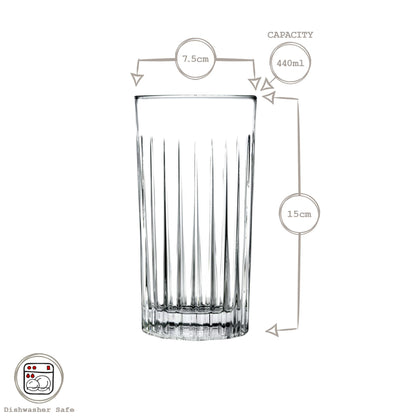 4 Piece 370ml Mixology Highball Glasses Set