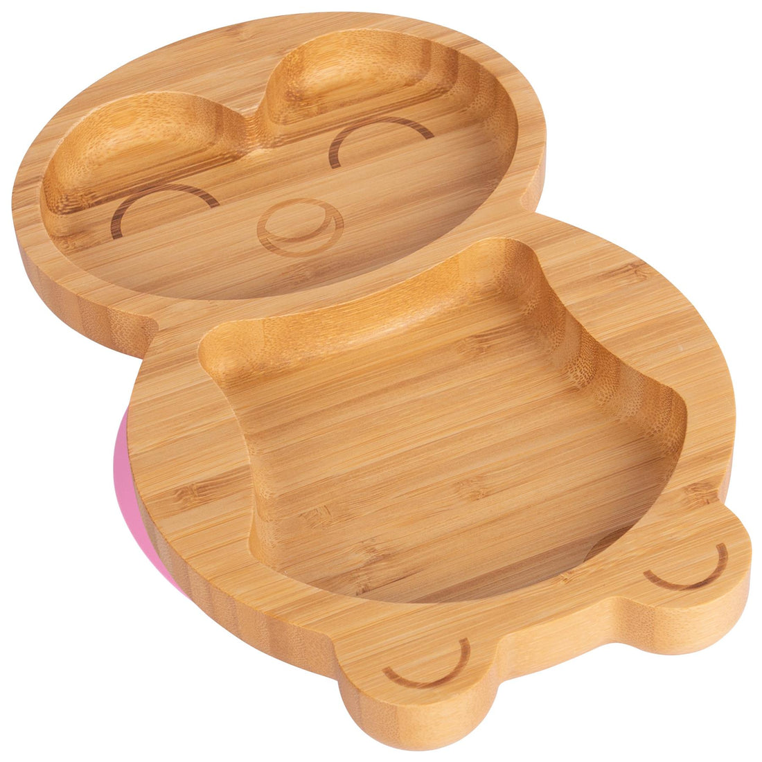 Bamboo Penguin Baby Feeding Plate with Pink Suction Cup