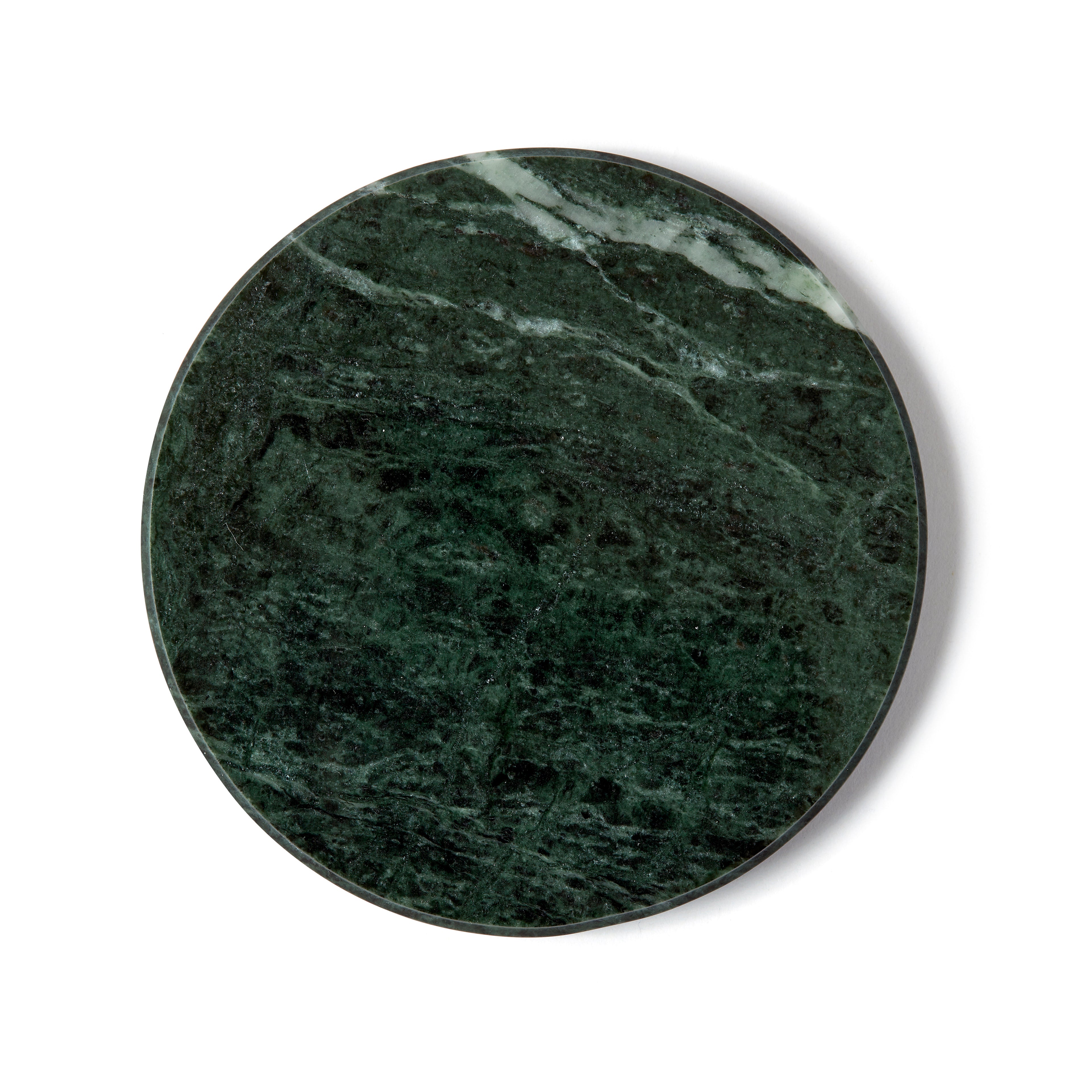 12pc Round Marble Placemats &amp; Round Coasters Set - 30cm - Green