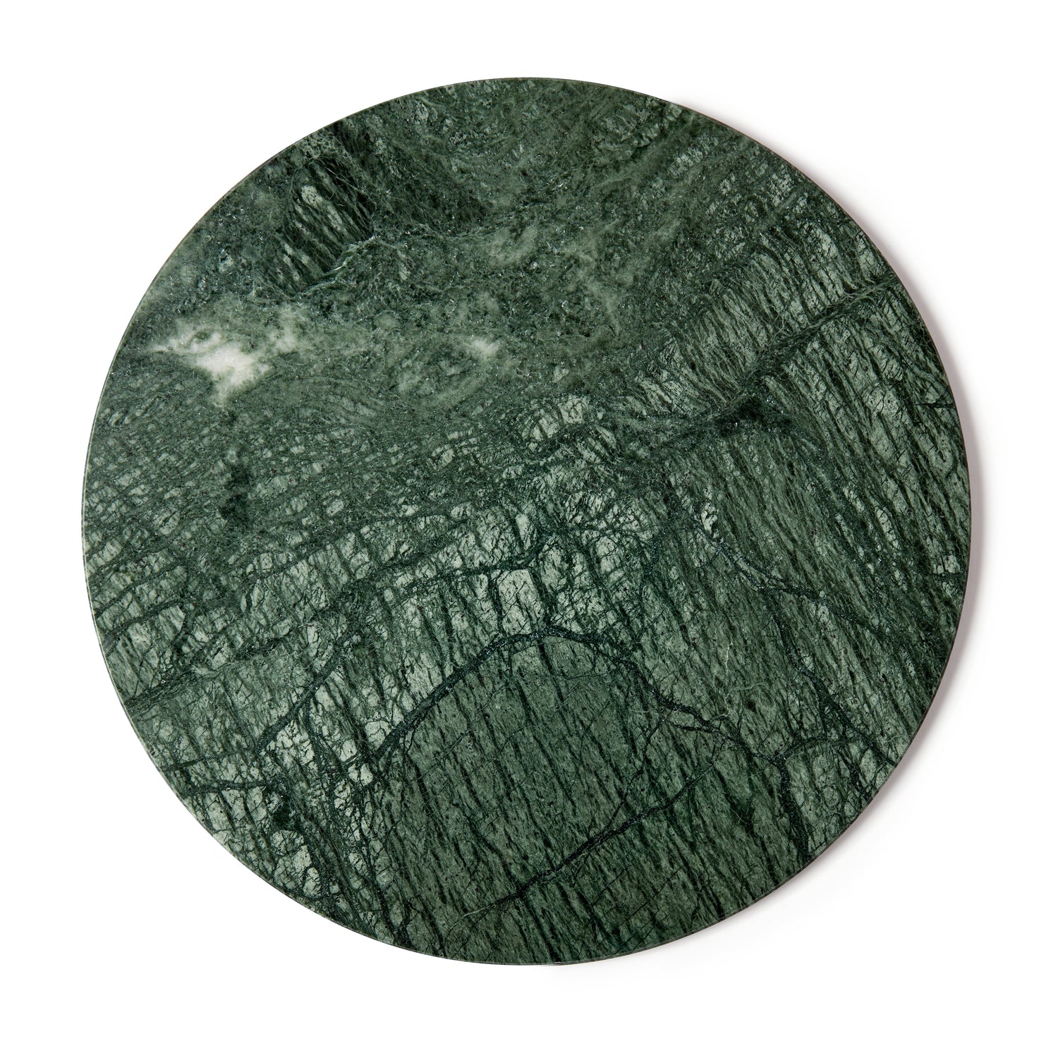 12pc Round Marble Placemats &amp; Round Coasters Set - 30cm - Green