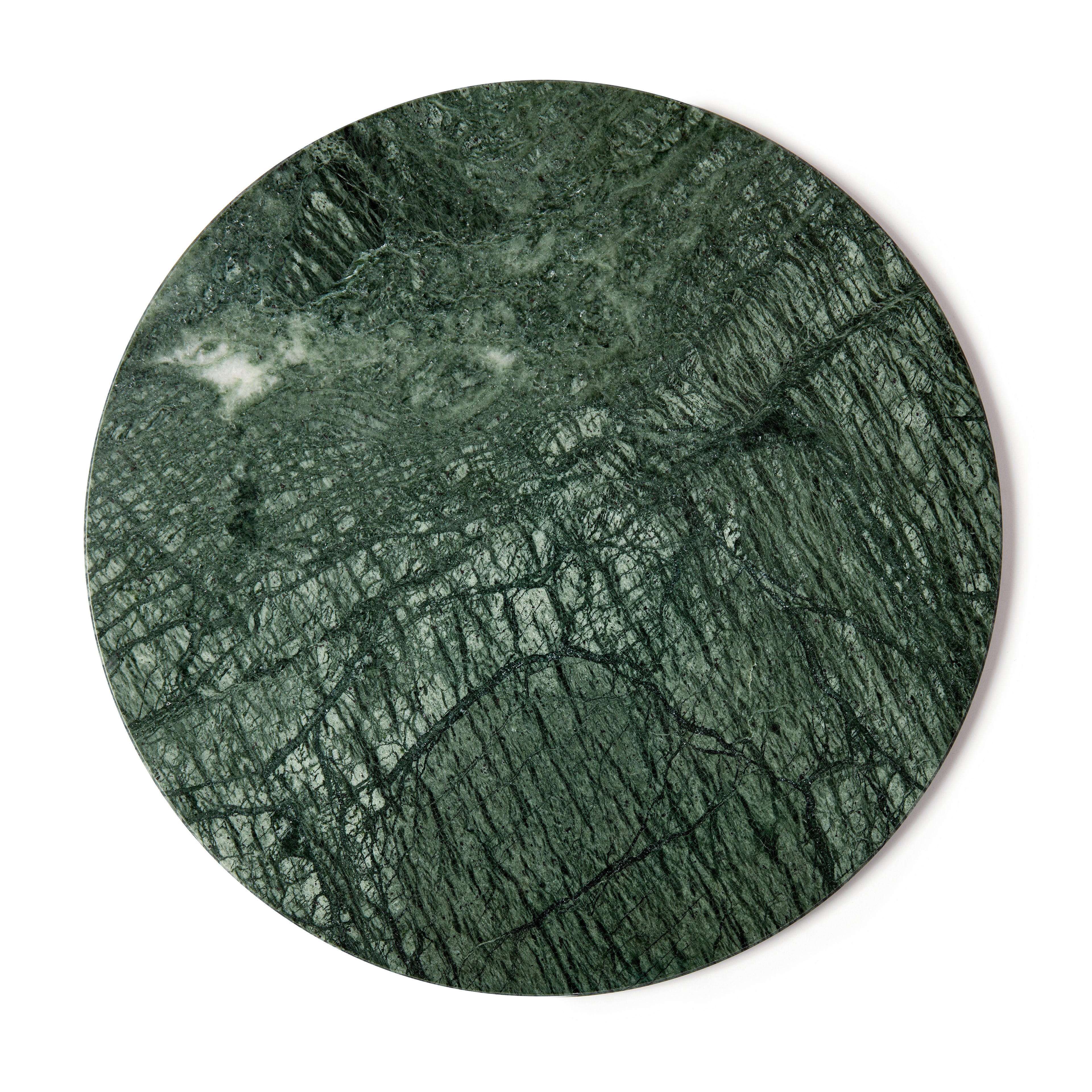 12pc Round Marble Placemats &amp; Round Coasters Set - 30cm - Green