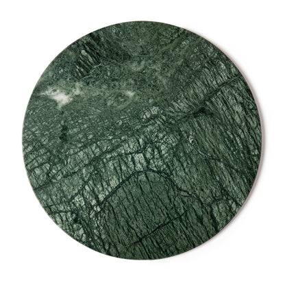 12pc Round Marble Placemats &amp; Round Coasters Set - 30cm - Green