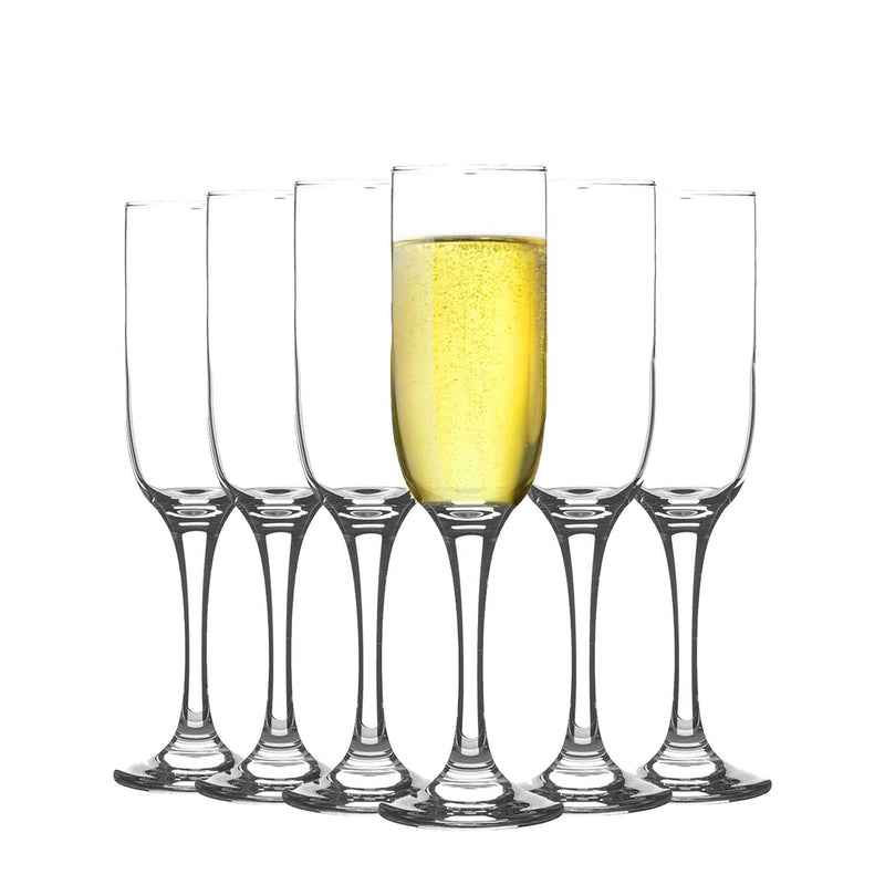 LAV 6 Piece Tokyo Champagne Glasses Set - 210ml
