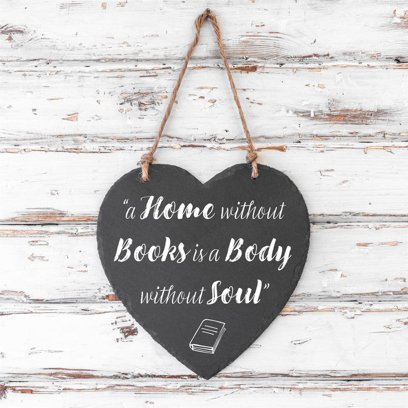24.5cm Heart Slate Hanging Notice Board - By Nicola Spring