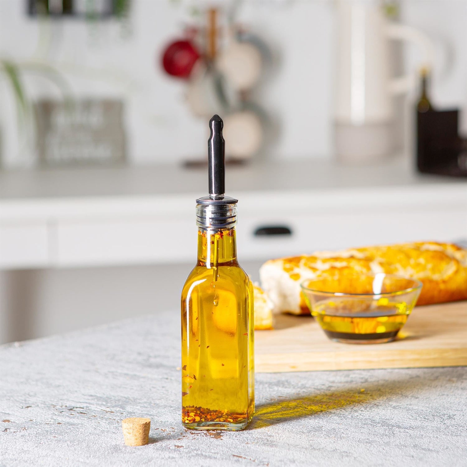 170ml Olive Oil Pourer Glass Bottle with Cork Lid