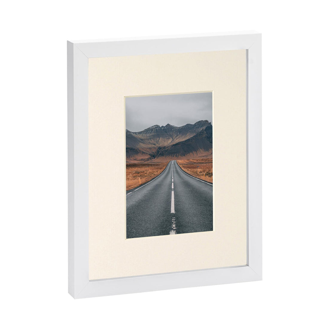 White 8" x 10" Photo Frame with Ivory 4" x 6" Mount