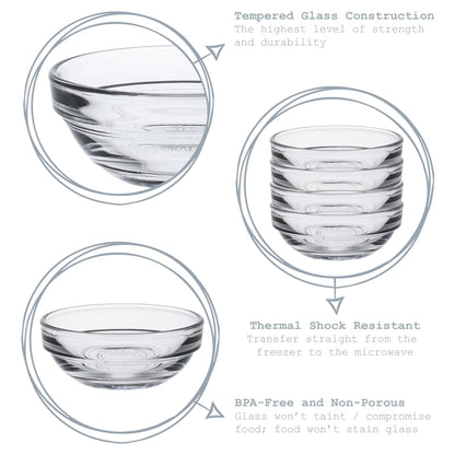 7.5cm Clear Lys Glass Nesting Mixing Bowl