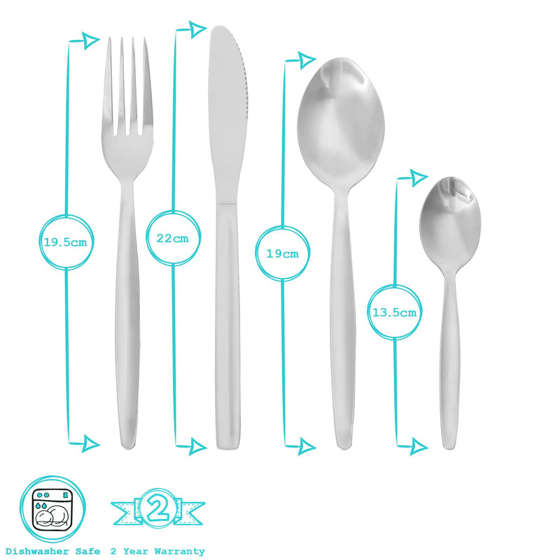 24pc Economy Stainless Steel Cutlery Set - Pack of Six - By Argon Tableware