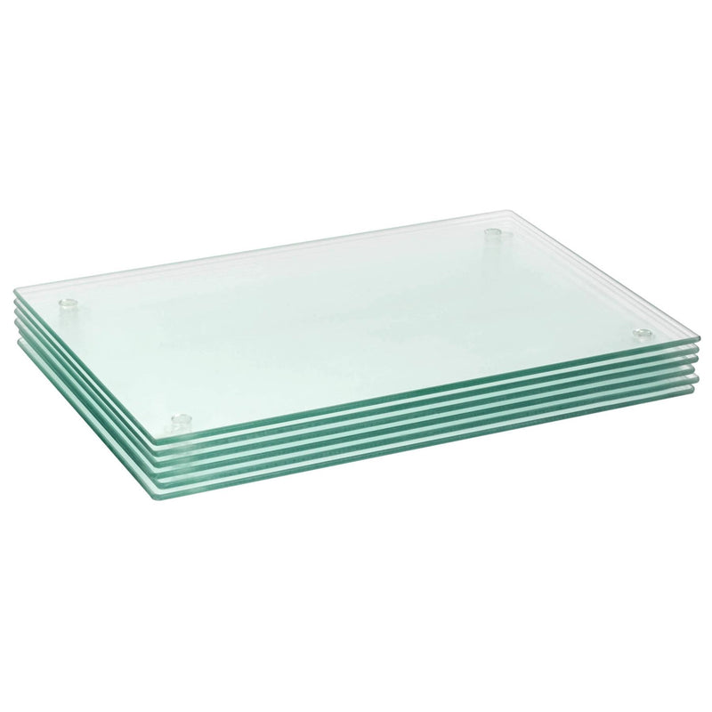 Clear 50cm x 40cm Glass Placemats - Pack of 6 - By Harbour Housewares