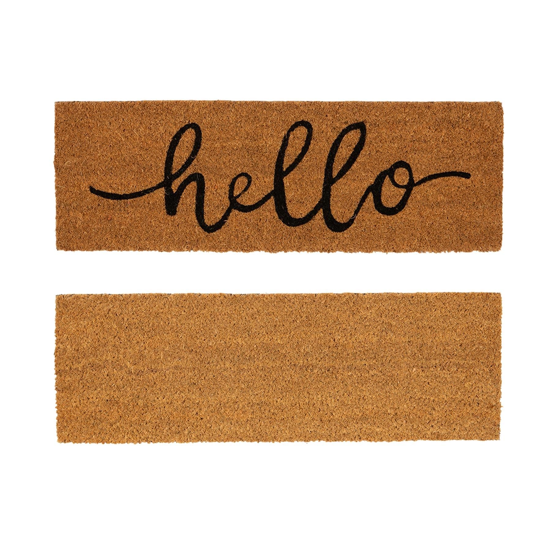 Nicola Spring Coir Step Mats - 60 x 20cm - Hello - Pack of 2