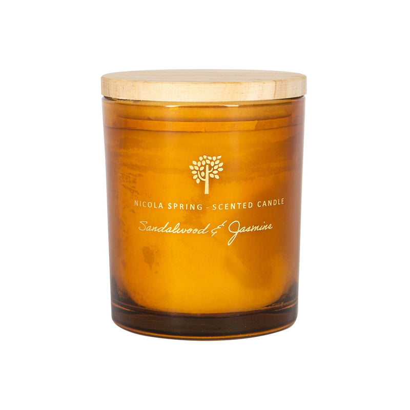 130g Sandalwood & Jasmine Scented Soy Wax Candle - By Nicola Spring