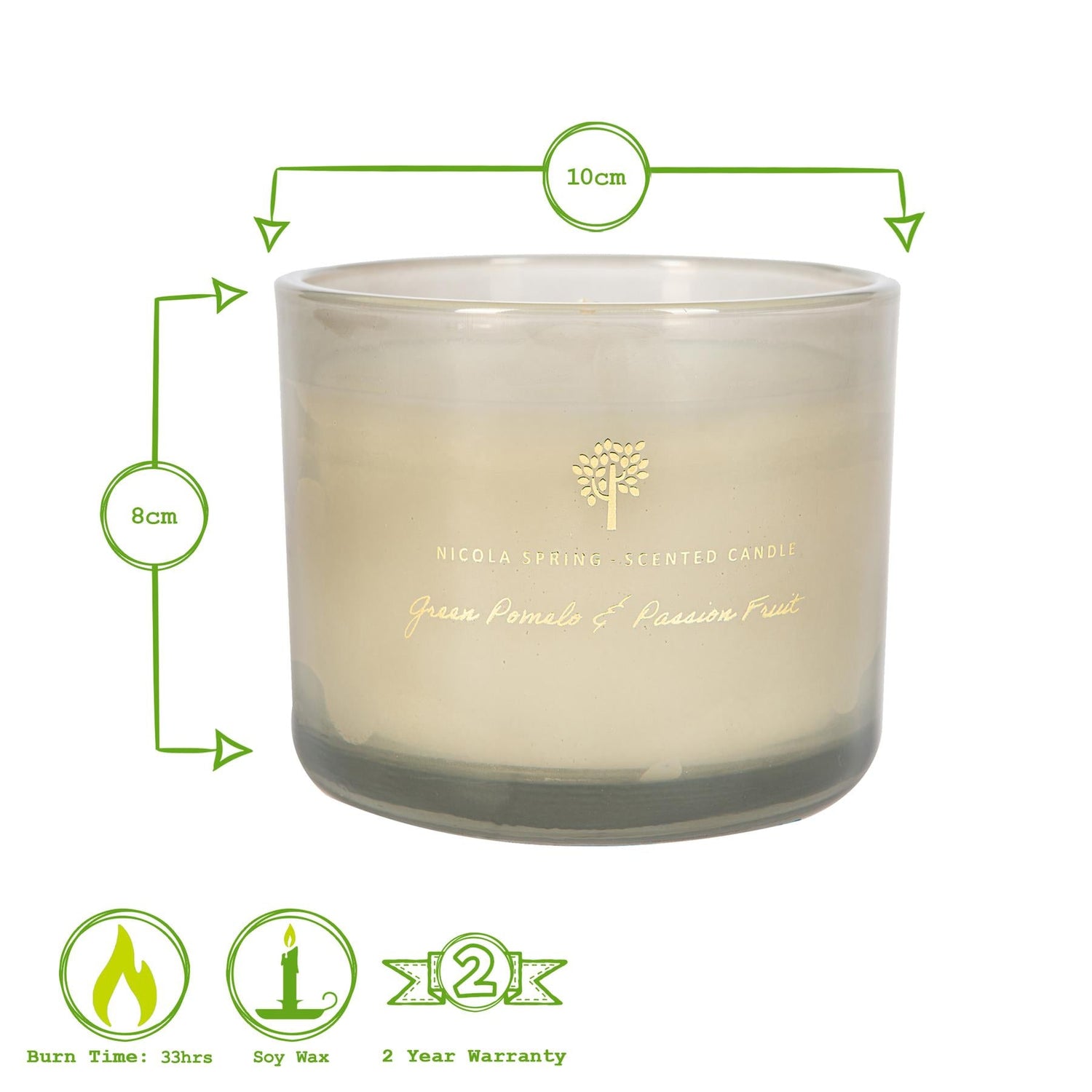 300g Green Pomelo &amp; Passion Fruit Scented Soy Wax Candle