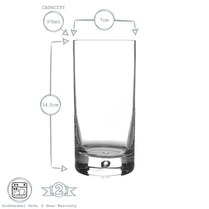 375ml Barglass Highball Glasses - Pack of Six