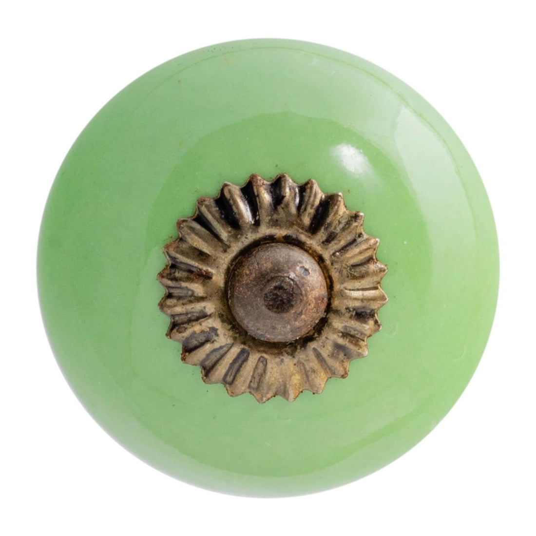 Green 4.5cm Round Ceramic Cabinet Knob