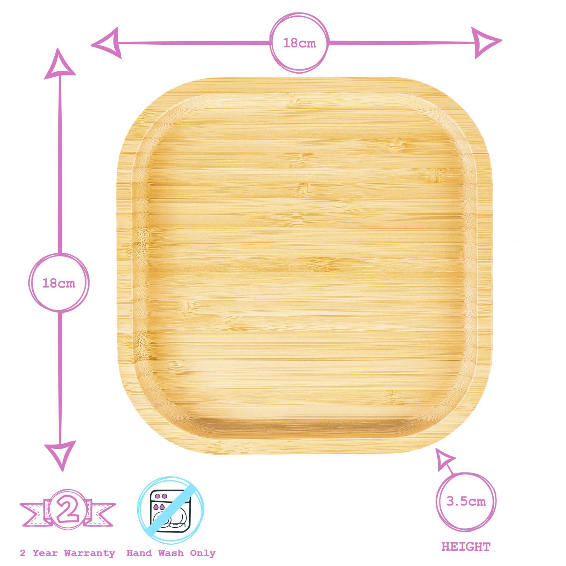 Square Open Bamboo Suction Plate